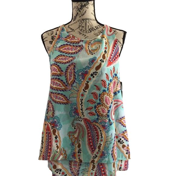 Zack & Rachel Women's Size Small Sleeveless Top Paisley Print 100% Polyester NEW - Picture 1 of 8
